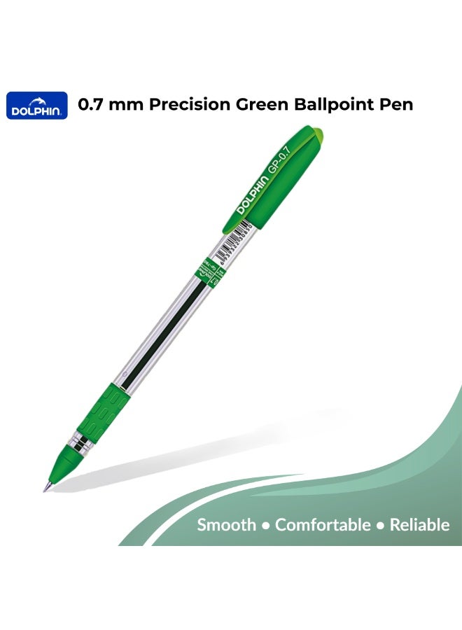 Dolphin GP780 Ballpoint Pens 0.7mm – Smooth Writing Green Ink Ball Pens, Comfortable Grip Office & School Pens, Pack of 36 - Image 2